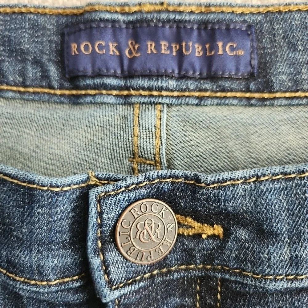 Rock & Republic Jeans Women's Size 10M (32x31) Emo Dark Wash Denim RN#‎ 130273